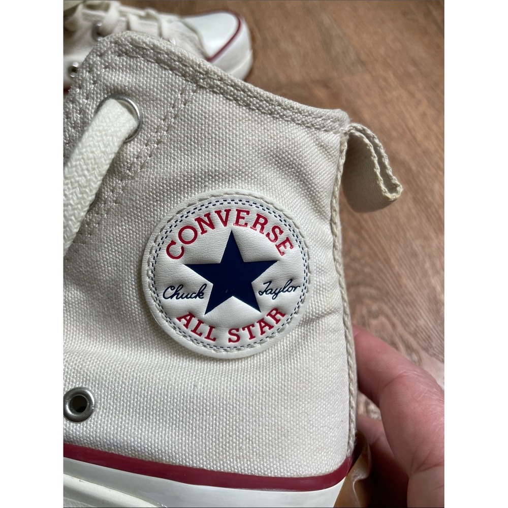 Converse Run Star Hike High Top Platform Sneakers Parchment Cream 166799C - Picture 2 of 16
